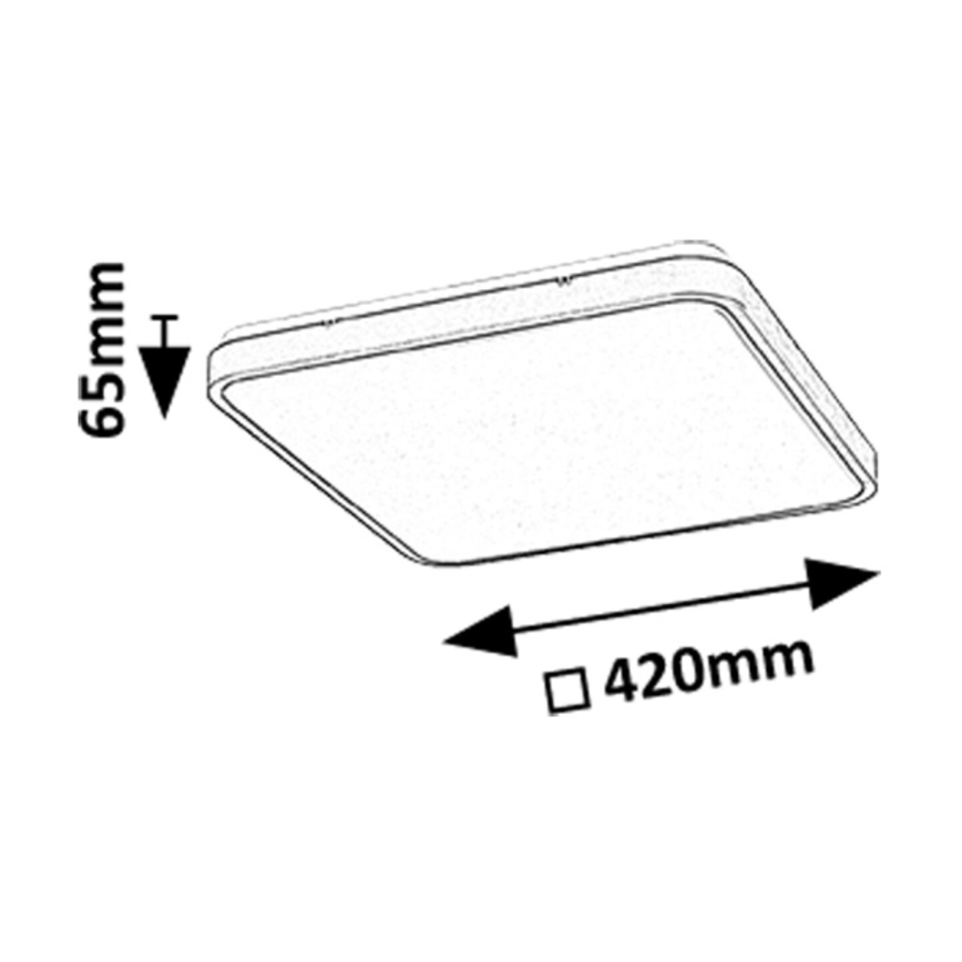 Rabalux - Plafoniera LED dimmerabile da bagno LED/36W/230V 3000-6000K IP44 42x42 cm nero + telecomando