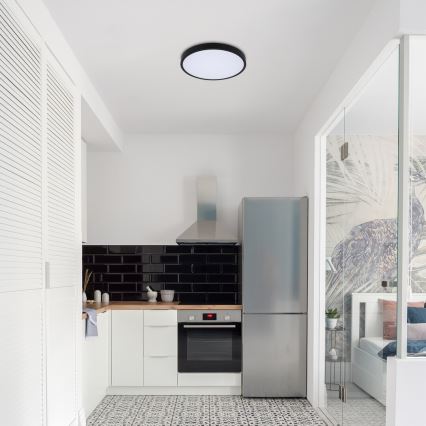 Rabalux - Plafoniera LED da bagno LED/24W/230V 3000/4000/6000K IP44 diametro 35,5 cm nero