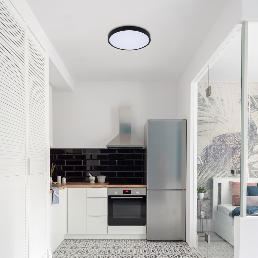 Rabalux - Plafoniera LED dimmerabile da bagno LED/24W/230V 3000-6000K IP44 diametro 35,5 cm nero + telecomando