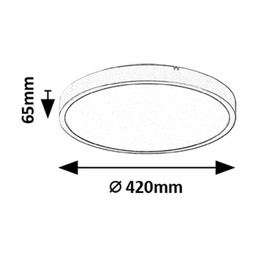 Rabalux - Plafoniera LED da bagno LED/36W/230V 3000/4000/6000K IP44 diametro 42 cm nero