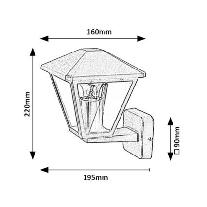Rabalux - Lampada da parete esterna 1xE27/40W/230V IP44