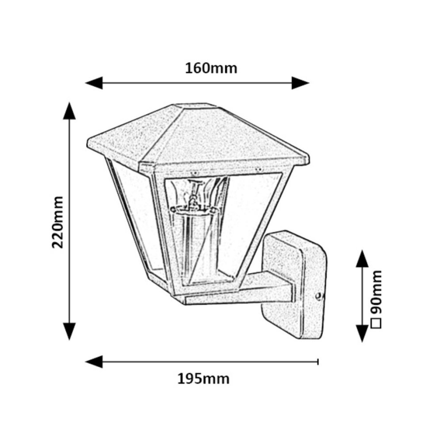Rabalux - Lampada da parete esterna 1xE27/40W/230V IP44