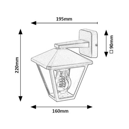Rabalux - Lampada da parete esterna 1xE27/40W/230V IP44