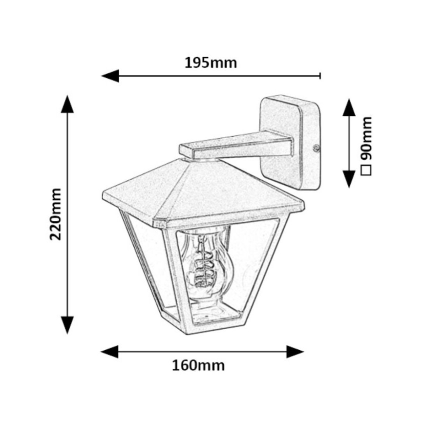 Rabalux - Lampada da parete esterna 1xE27/40W/230V IP44