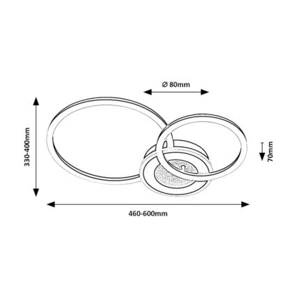 Rabalux - Plafonnier LED dimmable/24W/230V 3000-6500K 46x33 cm + télécommande