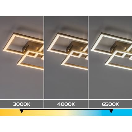 Rabalux - dimmbare LED-Deckenleuchte LED/40W/230V 3000-6500K 33x100 cm goldfarben + Fernbedienung