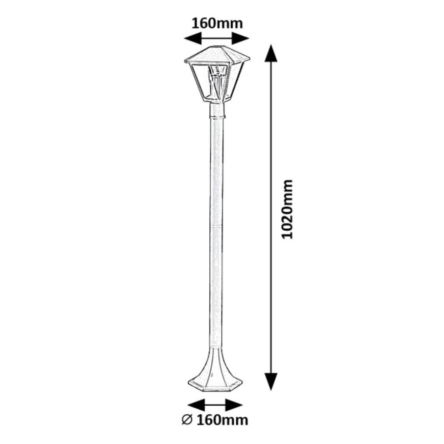 Rabalux - Lampadaire d'extérieur 1xE27/40W/230V IP44