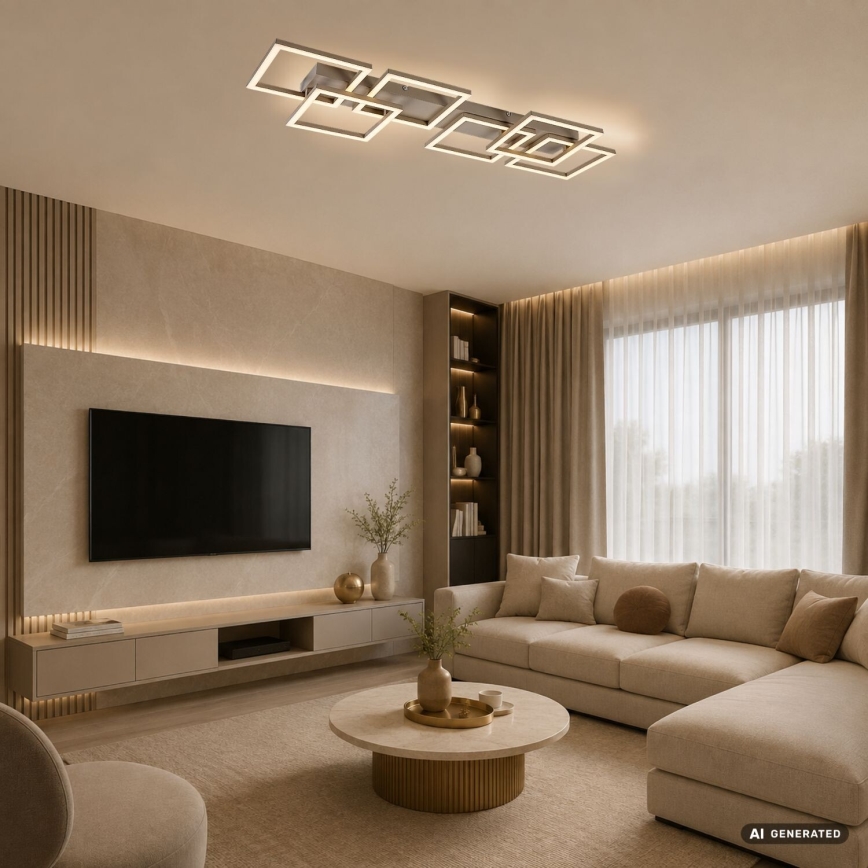 Rabalux - Plafonnier LED dimmable LED/40W/230V 3000-6500K 33x100 cm beige + télécommande