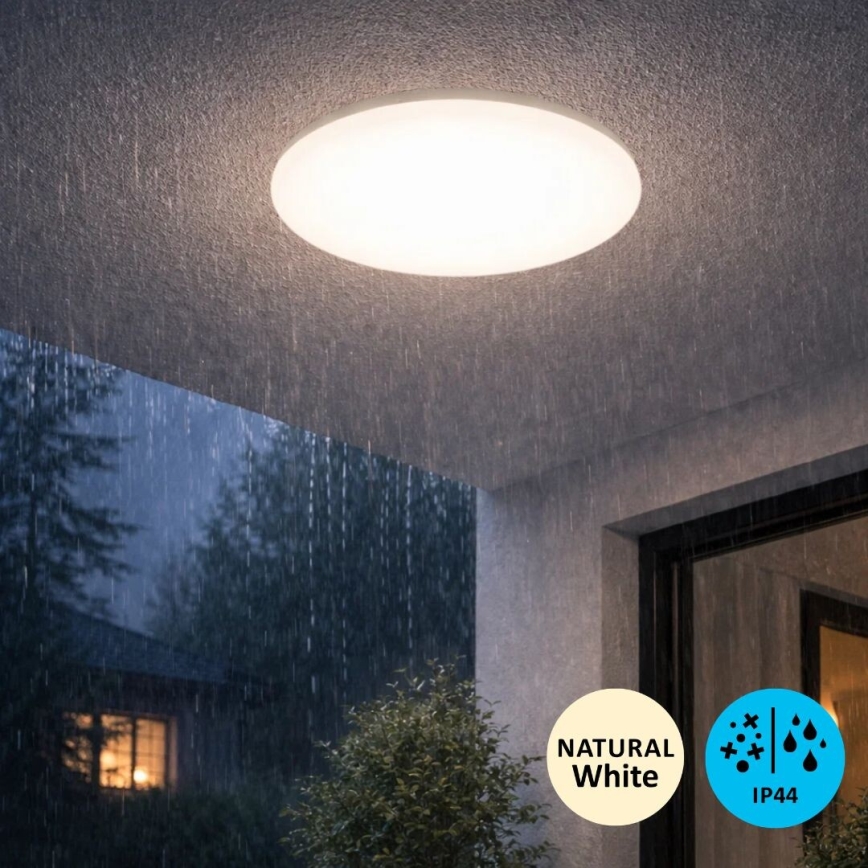 Rabalux - Plafonnier LED pour salle de bains, 24W, 230V, IP44, 4000K, Ø 37,5 cm