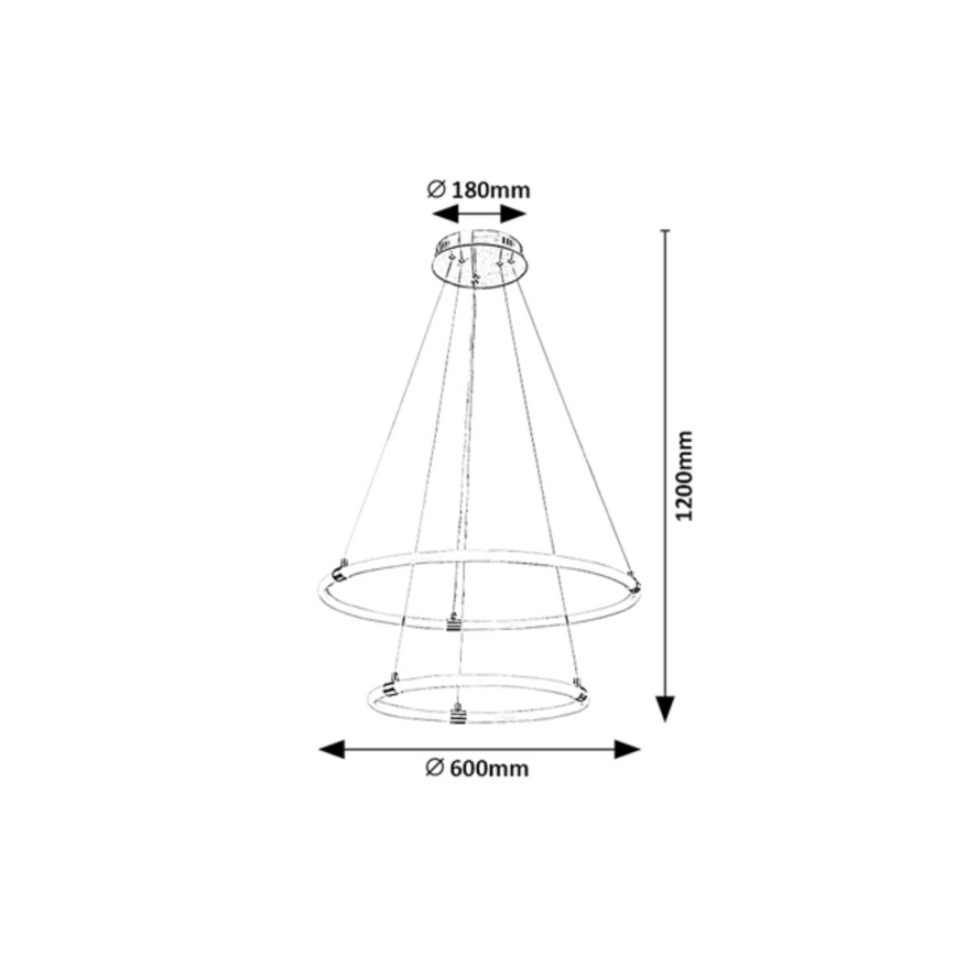 Rabalux - Lampadario a sospensione con filo LED dimmerabile LED/55W/230V + telecomando
