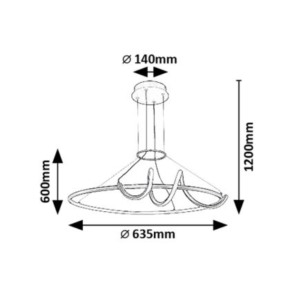 Rabalux - Lampadario a sospensione con filo LED dimmerabile LED/46W/230V 3000-6500K + telecomando