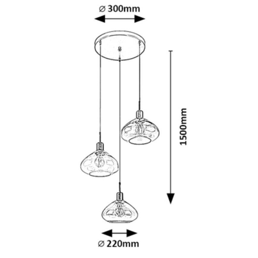 Rabalux - Lampadario a sospensione con cavo 3xE27/40W/230V