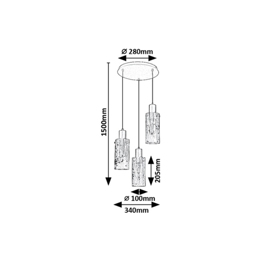 Rabalux - Lampadario a sospensione con filo 3xE27/60W/230V