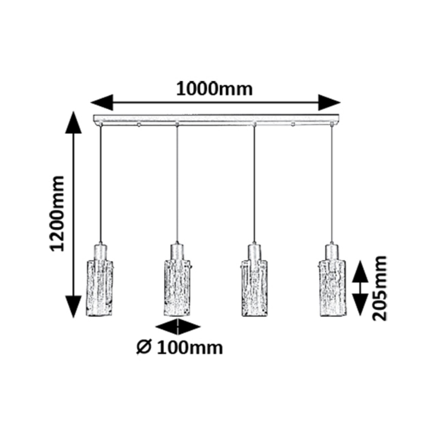 Rabalux - Suspension filaire 4xE27/60W/230V