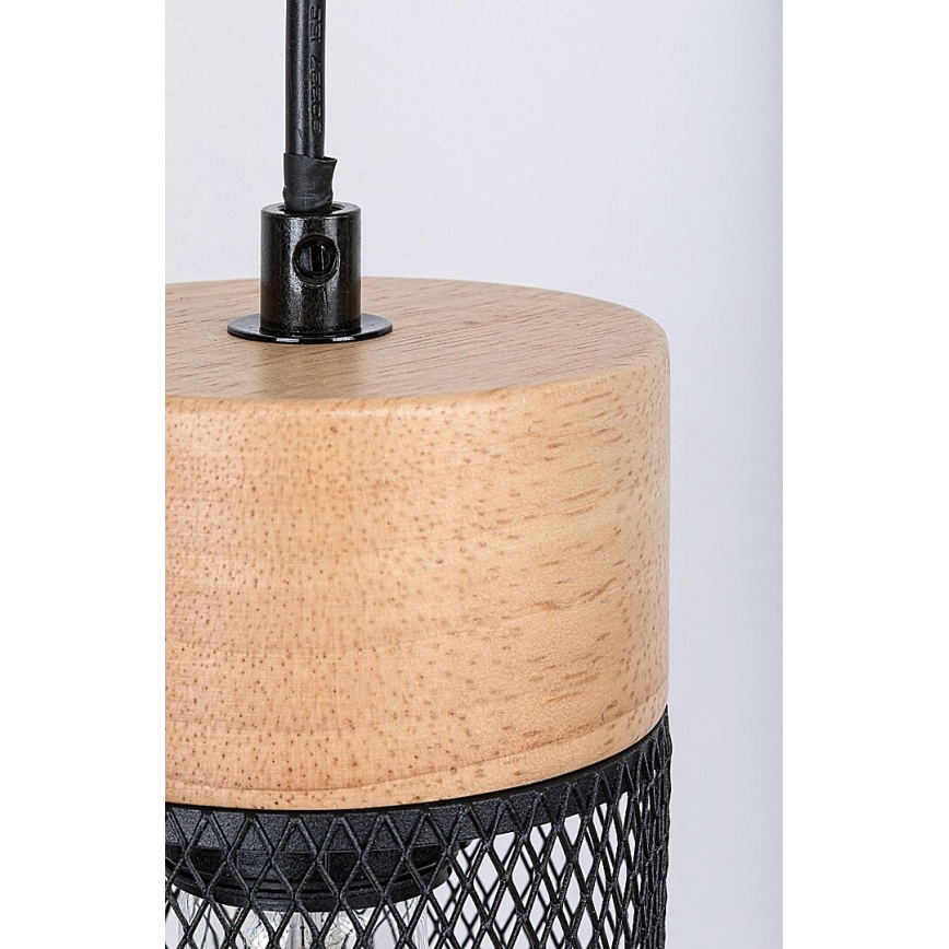 Rabalux - Lampadario a sospensione su cavo 3xE27/25W/230V faggio