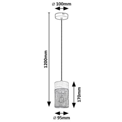 Rabalux - Lampadario a sospensione su cavo 3xE27/25W/230V faggio