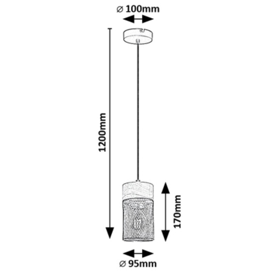 Rabalux - Lampadario a sospensione su cavo 3xE27/25W/230V faggio