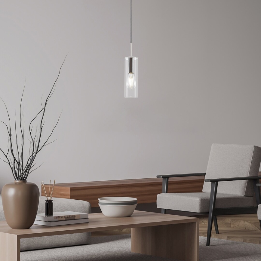 Rabalux - Suspension filaire 1xE27/40W/230V transparent/chrome brillant