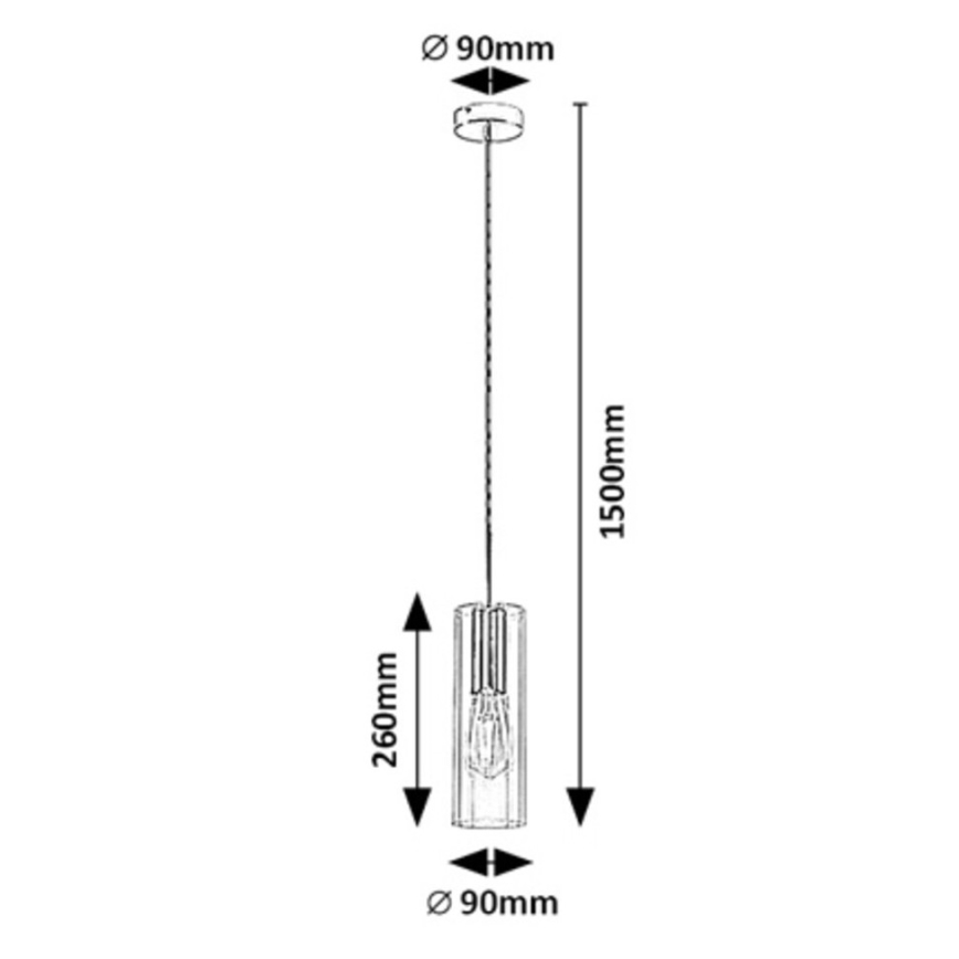 Rabalux - Suspension filaire 1xE27/40W/230V transparent/chrome brillant