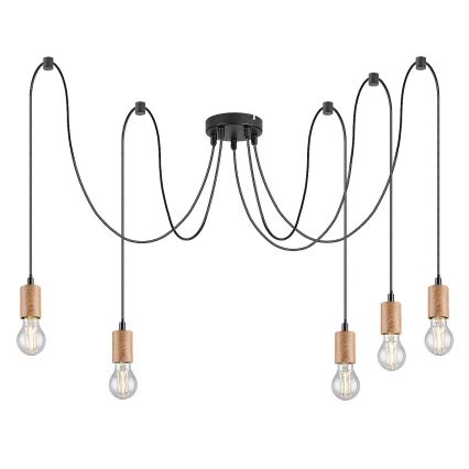 Rabalux - Lampadario a sospensione con cavo 5xE27/60W/230V ragno faggio