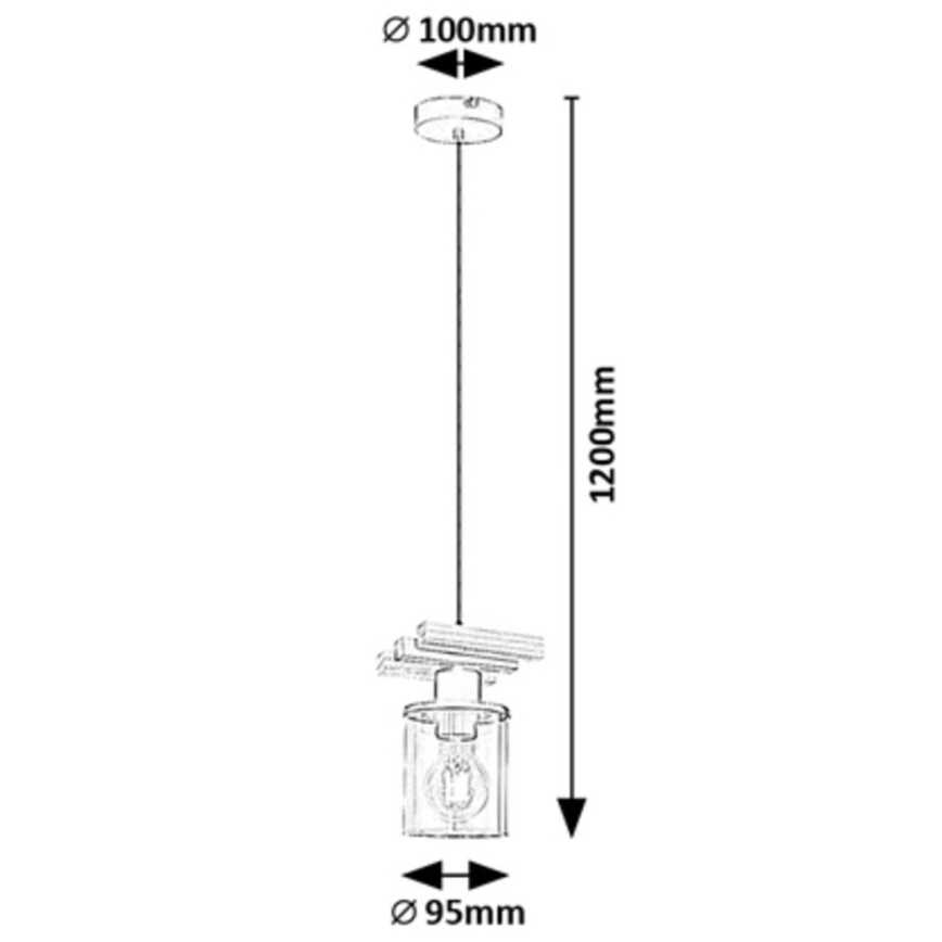 Rabalux - Lampadario a sospensione con supporto rigido 1xE27/25W/230V pino