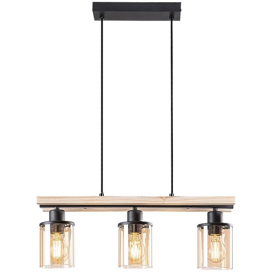 Rabalux - Lampadario a sospensione con filo 3xE27/25W/230V pino