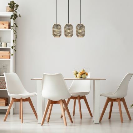 Rabalux - Hängeleuchte an Kabel 3xE27/40W/230V Rattan