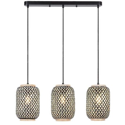 Rabalux - Lampadario a sospensione con cavo 3xE27/40W/230V in rattan