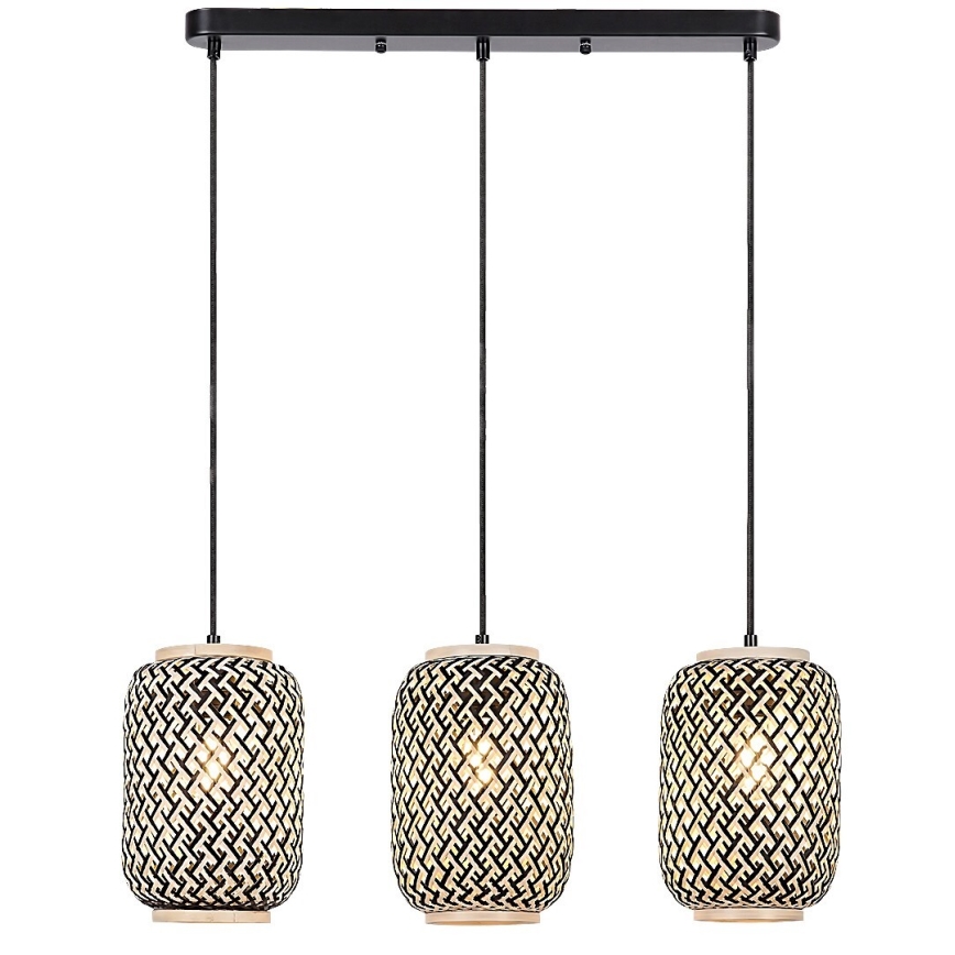 Rabalux - Lampadario a sospensione con cavo 3xE27/40W/230V in rattan