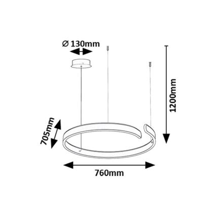 Rabalux - Lampadario LED a cavo LED/45W/230V 3000/4000/6500K