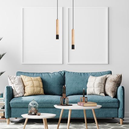 Rabalux - Lampadario a sospensione su cavo 1xGU10/50W/230V faggio