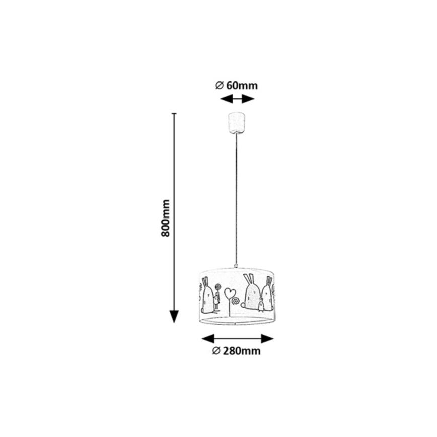 Rabalux - Lampadario a sospensione per bambini 1xE27/40W/230V
