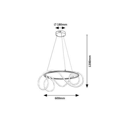 Rabalux - Lampadario LED a sospensione con filo LED/54W/230V