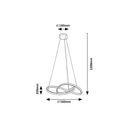 Rabalux - Lampadario LED a sospensione con filo LED/36W/230V 3000K oro