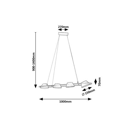 Rabalux - Lampadario LED a sospensione con filo LED/36W/230V 3000K