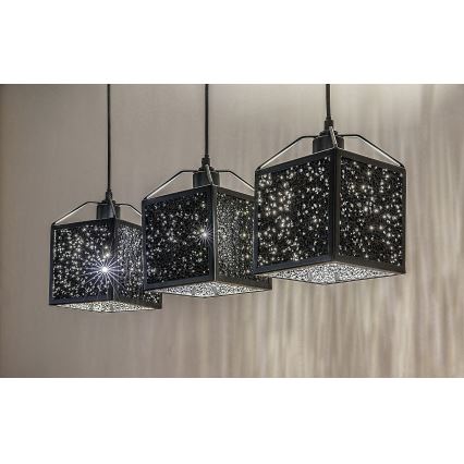 Rabalux - Lampadario a sospensione con filo 3xE27/40W/230V nero