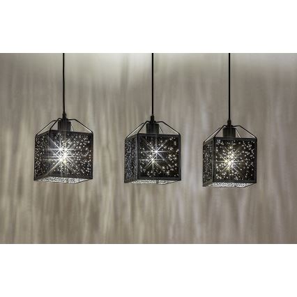Rabalux - Lampadario a sospensione con filo 3xE27/40W/230V nero
