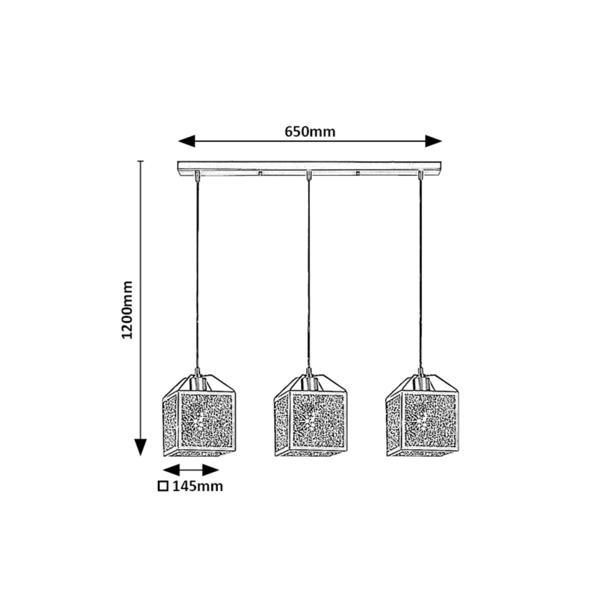 Rabalux - Lampadario a sospensione con filo 3xE27/40W/230V nero