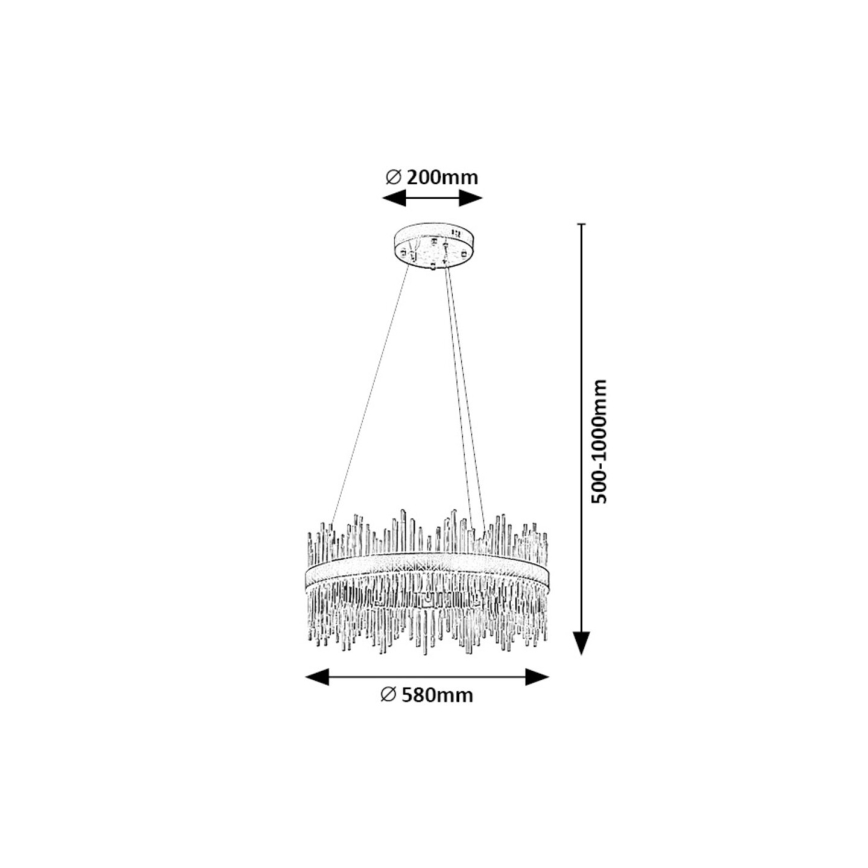 Rabalux - Lampadario LED a sospensione con filo LED/36W/230V 3000/4000/6000K oro