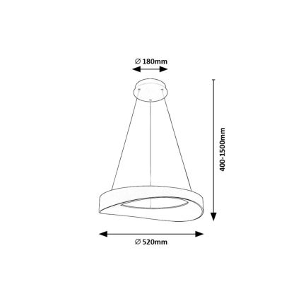 Rabalux - Lampadario LED a sospensione con filo LED/56W/230V 3000K argento