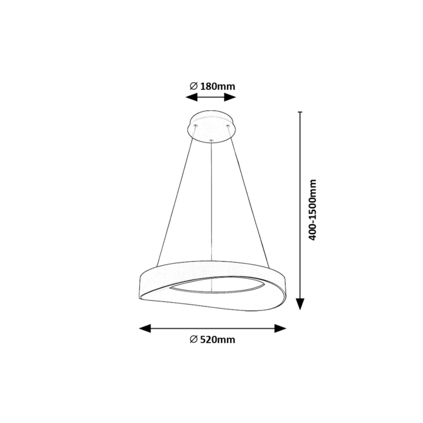 Rabalux - Lampadario LED a sospensione con filo LED/56W/230V 3000K argento