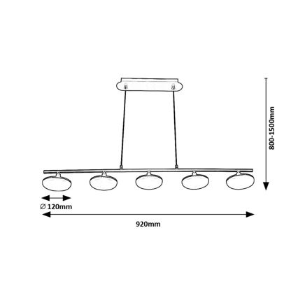 Rabalux - Lampadario LED a sospensione con filo 5xLED/4W/230V 3000K