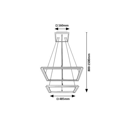 Rabalux - Lampadario LED a sospensione con filo 2xLED/24W/230V 3000K