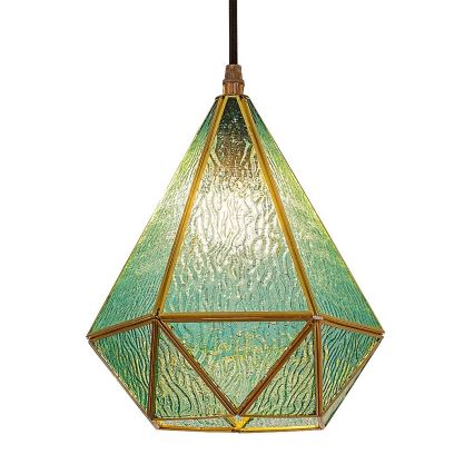 Rabalux - Suspension filaire en verre teinté Tiffany 1xE14/40W/230V bleu/doré
