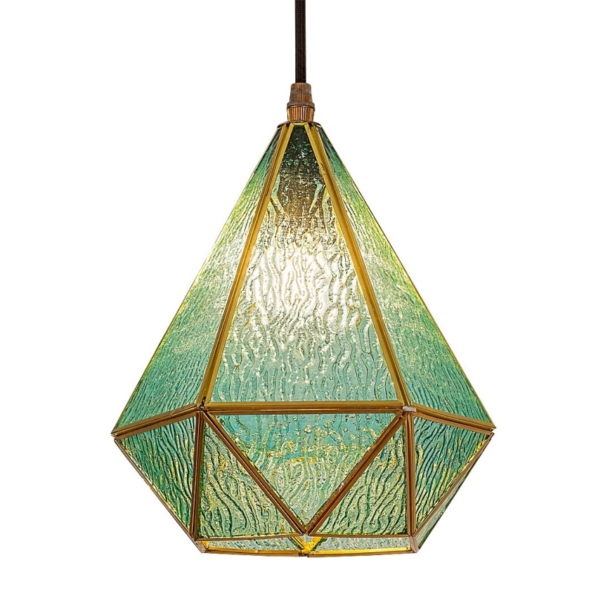 Rabalux - Suspension filaire en verre teinté Tiffany 1xE14/40W/230V bleu/doré