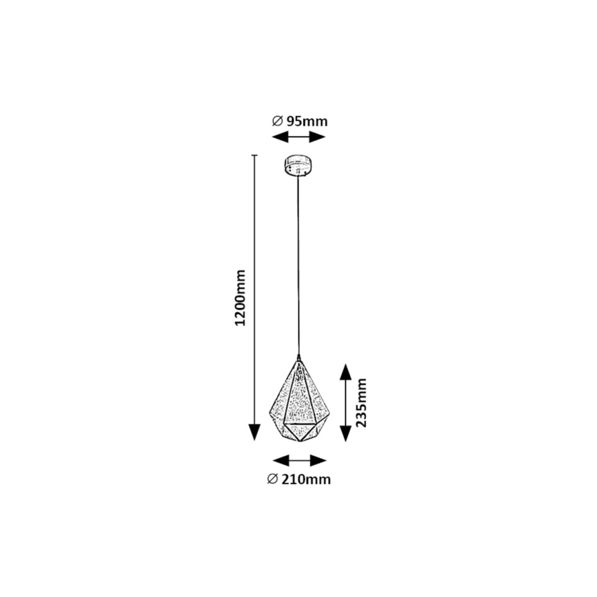 Rabalux - Suspension filaire en verre teinté Tiffany 1xE14/40W/230V bleu/doré