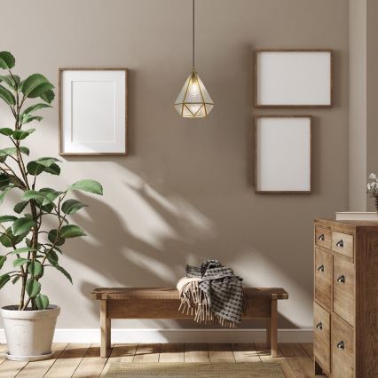 Rabalux - Suspension filaire en verre teinté Tiffany 1xE14/40W/230V doré