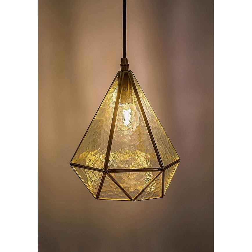Rabalux - Suspension filaire en verre teinté Tiffany 1xE14/40W/230V doré