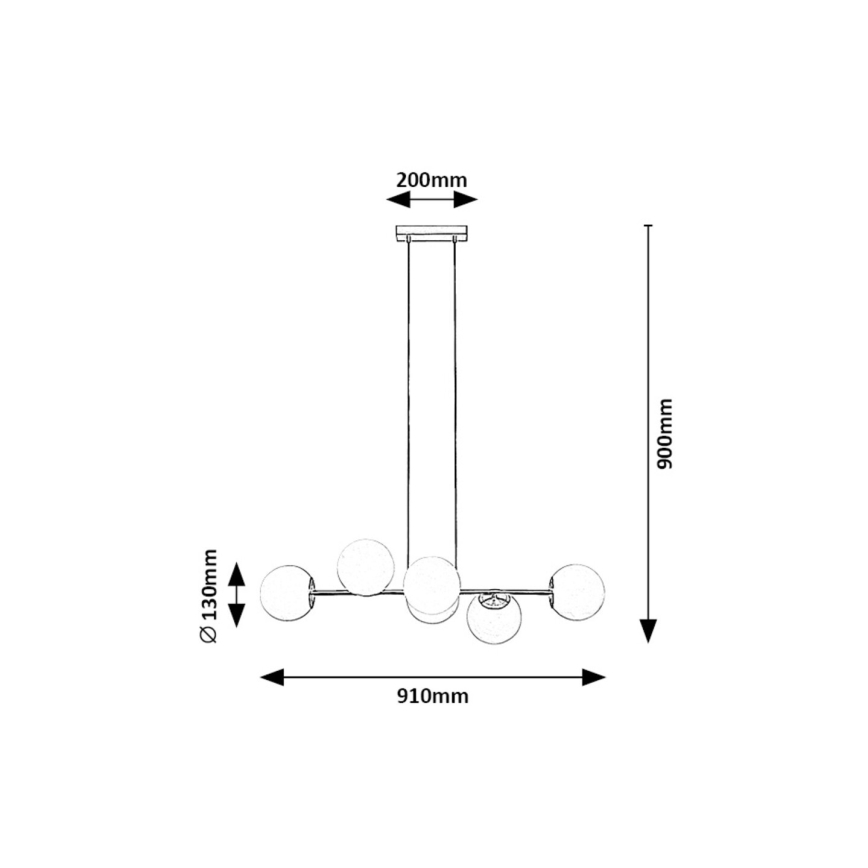 Rabalux - Lampadario a sospensione con filo 6xE27/35W/230V oro
