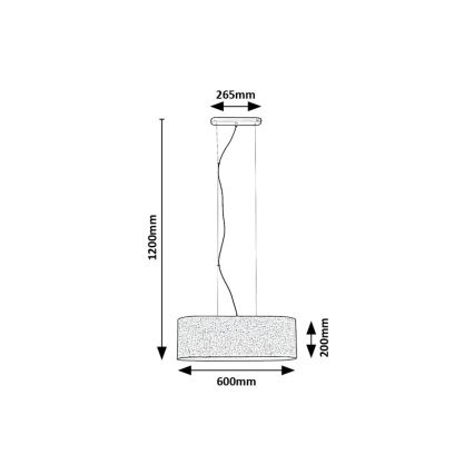 Rabalux - Lampadario a sospensione con filo 3xE27/40W/230V